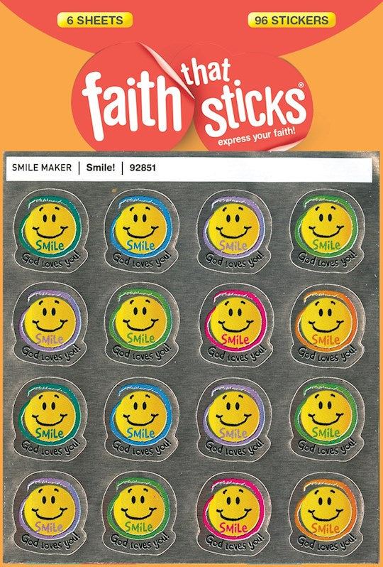 Sticker-Smile! (6 Sheets) (Faith That Sticks)
