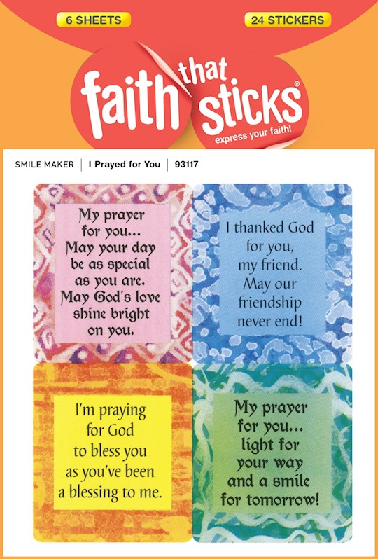 Sticker-I Prayed For You (6 Sheets) (Faith That Sticks)