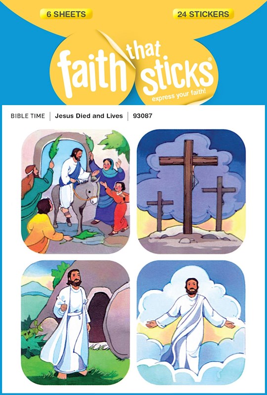 Sticker-Jesus Died &amp; Lives (6 Sheets) (Faith That Sticks)
