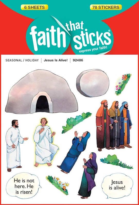 Sticker-Jesus Is Alive (6 Sheets) (Faith That Sticks)