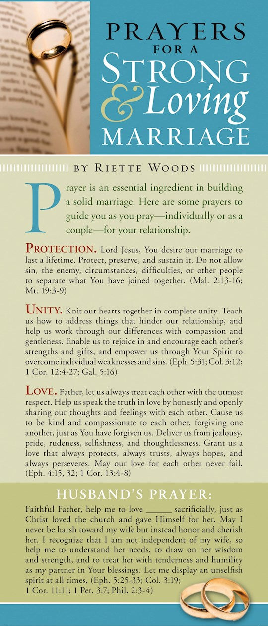 Prayers For A Strong And Loving Marriage (Pack Of 50)