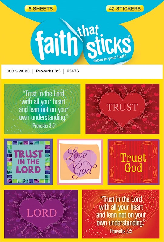 Sticker-Proverbs 3:5 (6 Sheets) (Faith That Sticks)