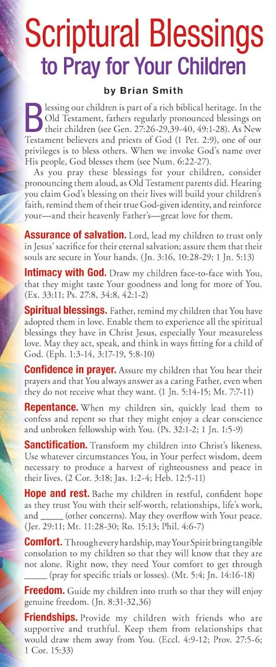 Bookmark-Scriptural Blessings To Pray For Your Children (Pack Of 50)
