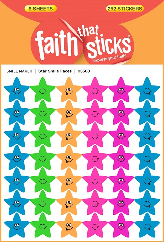 Sticker-Star Smile Faces (6 Sheets) (Faith That Sticks)
