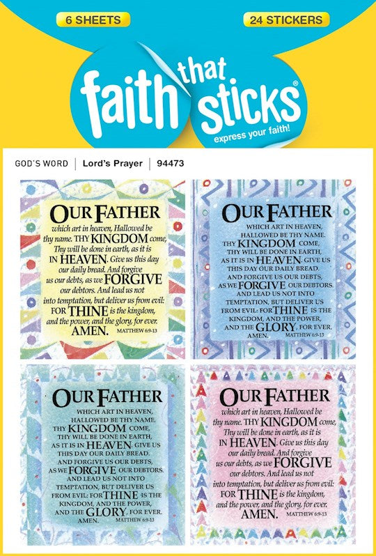 Sticker-Lords Prayer-KJV (6 Sheets) (Faith That Sticks)