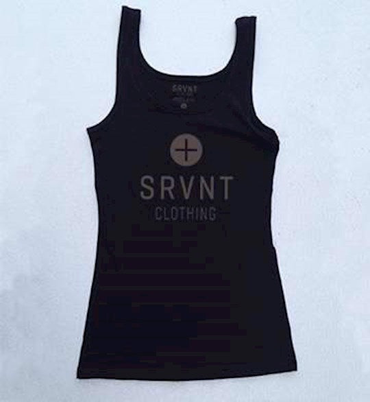 Tee Shirt-Srvnt Plus Womens Jersey Tank-Medium-Black W/Grey