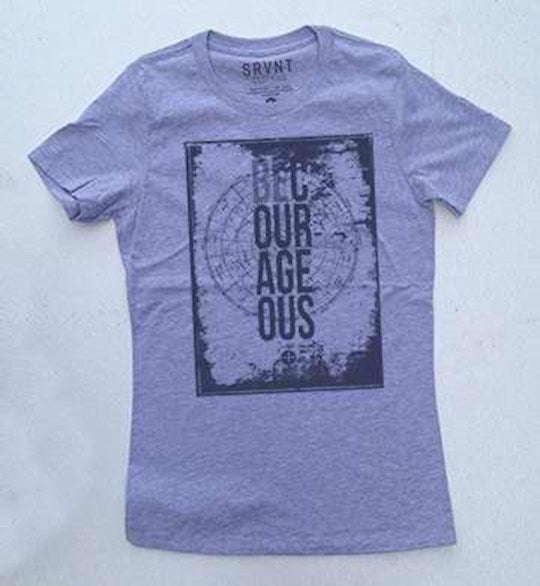 Tee Shirt-Be Courageous Womens Boyfriend Tee-Medium-Heather Grey W/Black