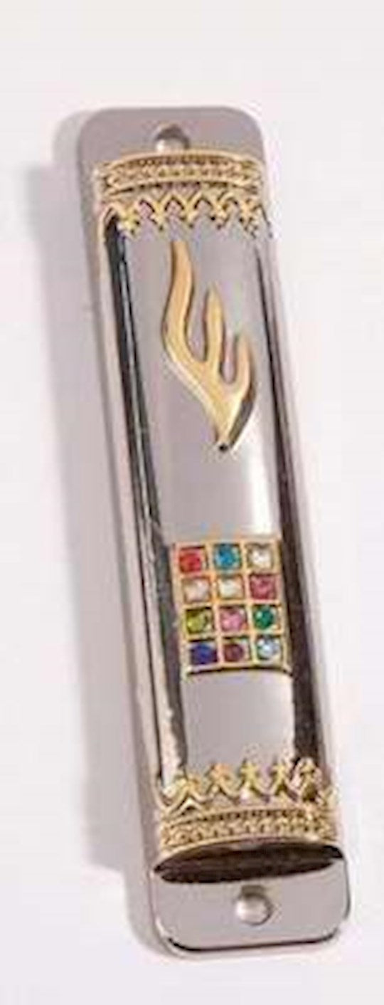 Mezuzah-Breastplate (3.25")-Pewter (
