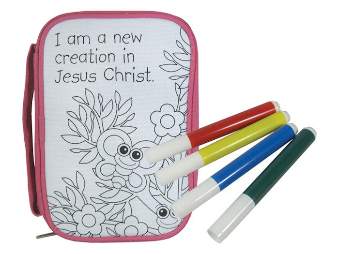 Bible Cover-Kids-New Creation W/Markers-Color &amp; Wash-Small-Pink