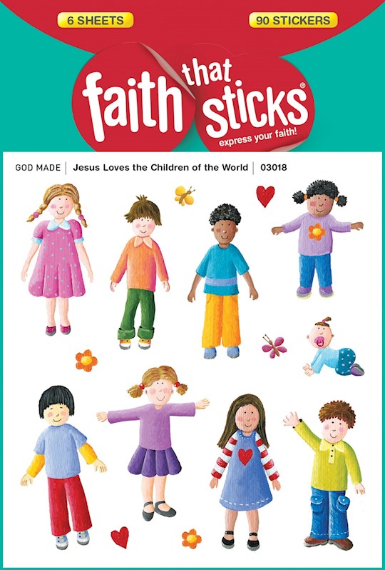 Sticker-Jesus Loves The Children Of The World (6 Sheets) (Faith That Sticks)