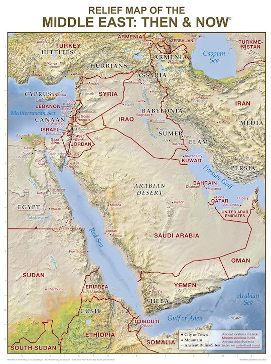 Chart-Middle East Relief Map Wall (Laminated Sheet) (19" x 26")