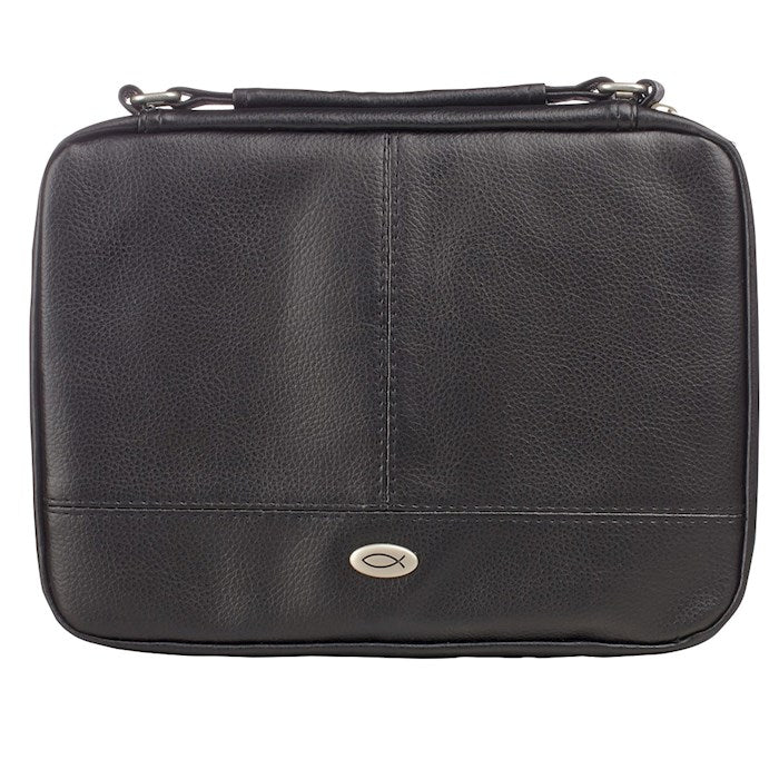 Bible Cover-Luxleather-Two Fold Organizer-Small Thinline-Black