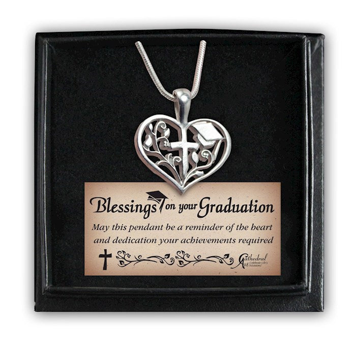 Pendant-Graduation Heart In Grad Cap Box (18")