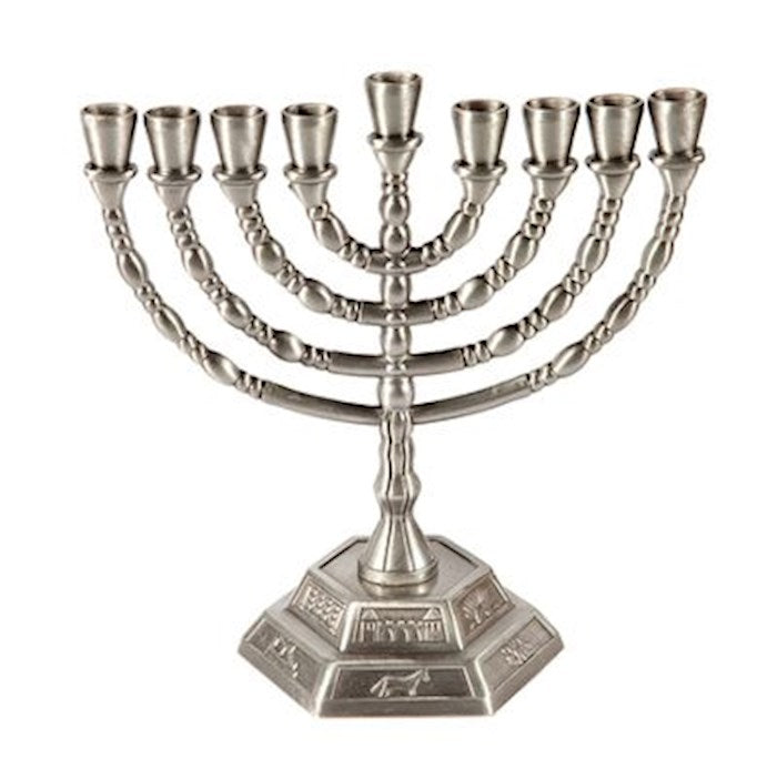 Menorah-12 Tribes (9 Branched) (3 1/2&quot; x 7&quot; x 6 1/2&quot;) (
