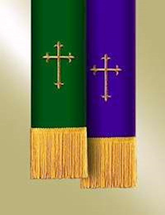 Bible Marker-Pavillion-Reversible Hunter/Purple w/Latin Cross