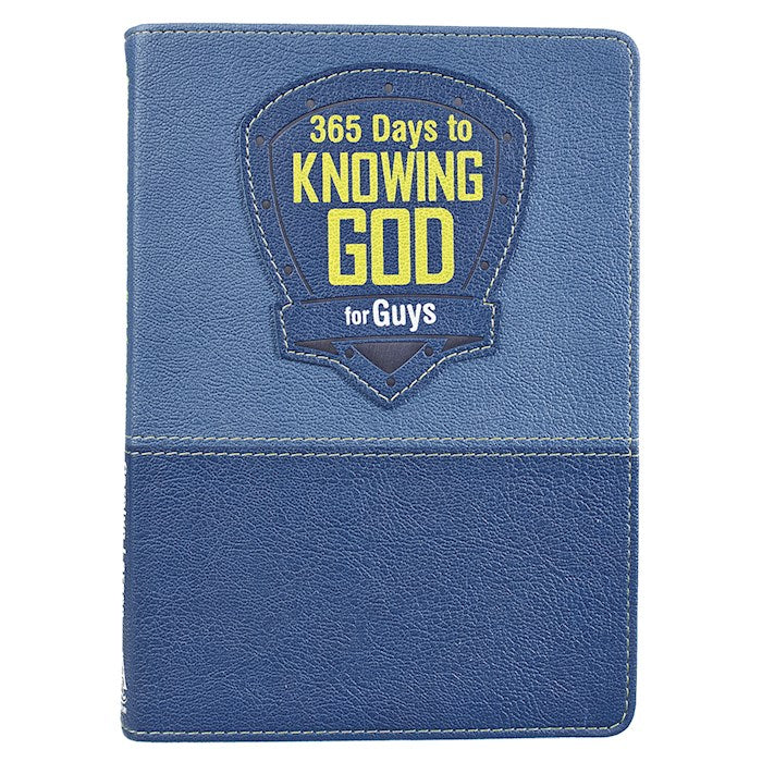365 Days To Knowing God For Guys-Blue Luxleather