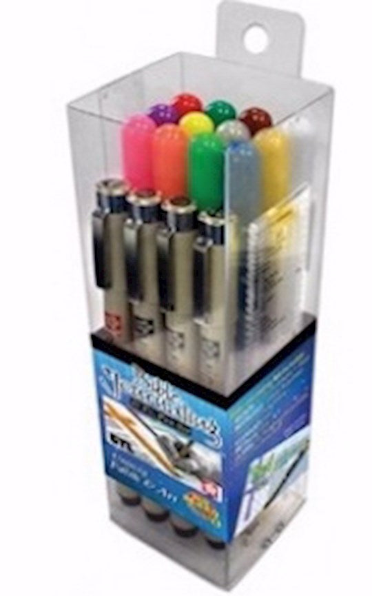Bible Journaling Pen Set (17 Micron/Gellyroll Pens And 5" Ruler)
