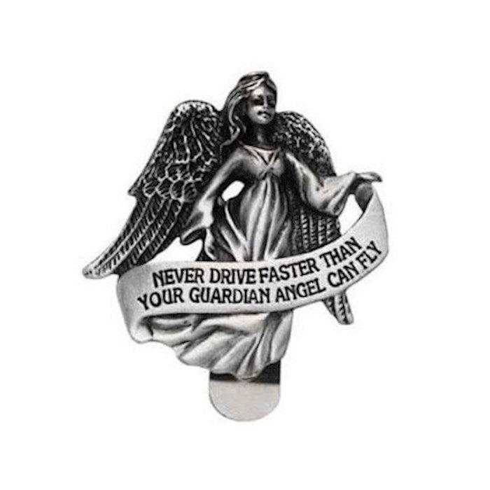 Visor Clip-Angel-Never Drive Faster Than Your Guardian Angel