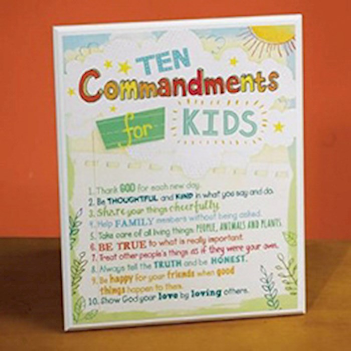 Plaque-Ten Commandments For Kids (8.25 x 10.25)