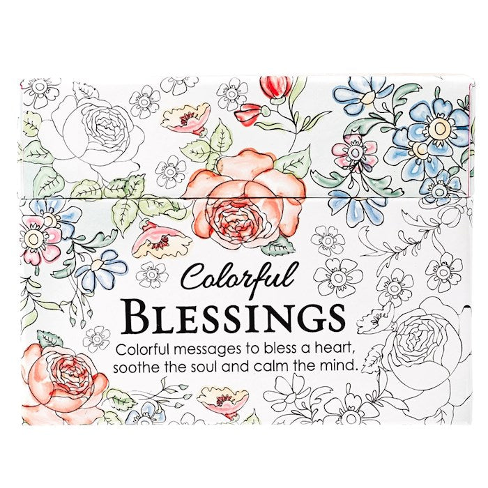 Colorful Blessings Adult Coloring Cards (Box Of 44)