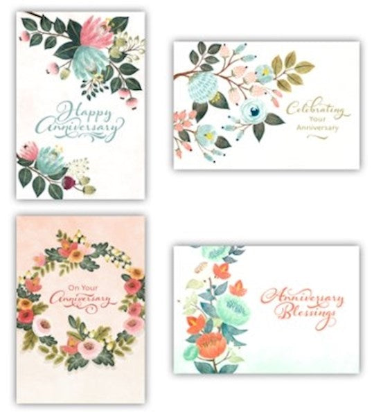 Boxed Card-Anniversary: Flower (Box Of 12) (DS
