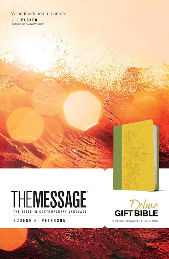 The Message Deluxe Gift Bible-Sunlight/Grass LeatherLook