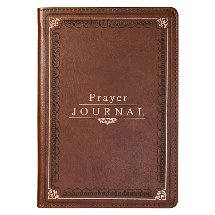 Prayer Journal w/Scripture &amp; Classic Prayers-Brown LuxLeather