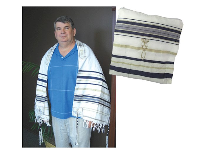 Tallit-Prayer Shawl-Navy (72&quot; x 22&quot;)