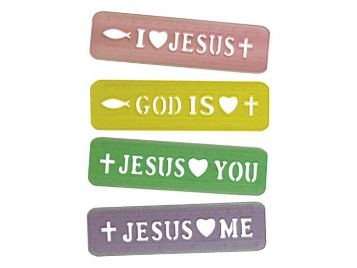 Ruler-Stenciled-Assorted Sayings &amp; Colors (Pack Of 24)