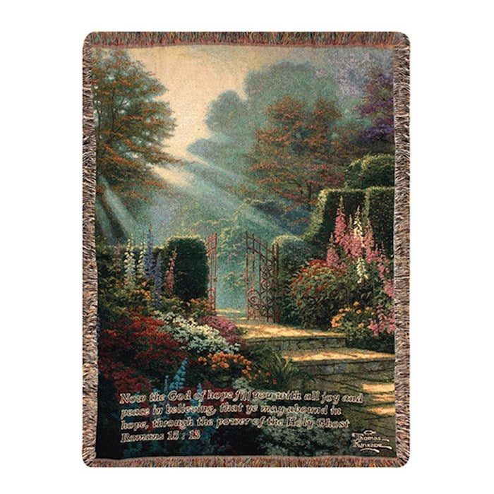 Throw-Garden Of Grace/Now The God Of Hope Fill You...-Tapestry (50" x 60")