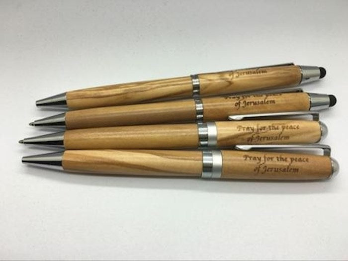 Pen-Olive Wood Inscribed w/Pray For The Peace Of Jerusalem (