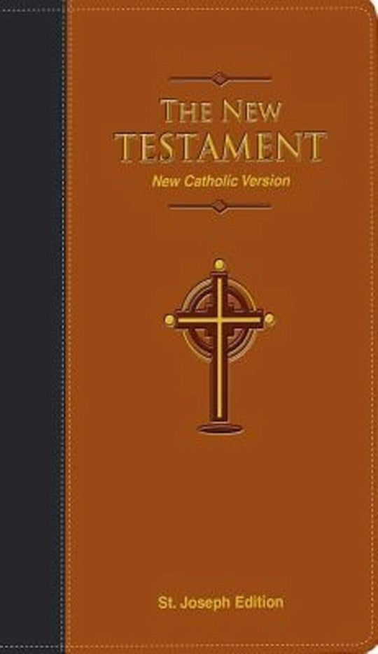 NCB St. Joseph Edition Pocket Size New Testament-Brown Dura-Lux Imitation Leather