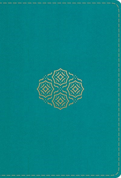 ESV Large Print Compact Bible-Teal Bouquet Design TruTone