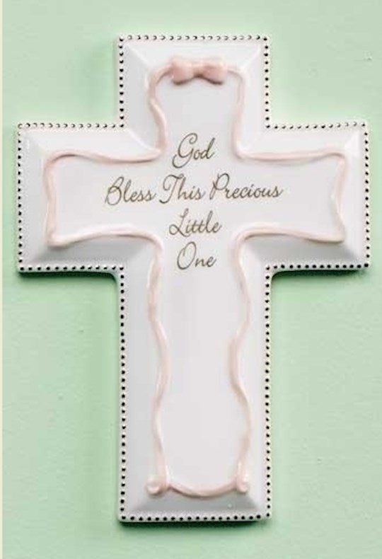 Wall Cross-Baptism-Pink (6")