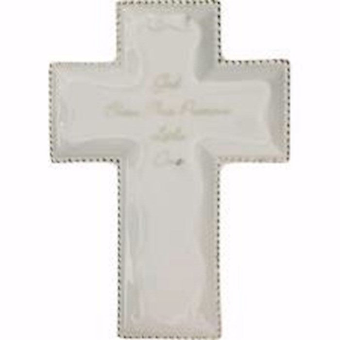 Wall Cross-Baptism-White (6")