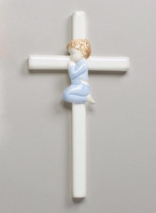 Wall Cross-Baby-Boy Praying (7.5")
