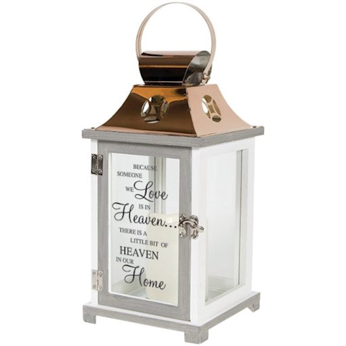 Lantern w/Flameless LED Candle &amp; Timer-Light The Way Memorial/Heaven (6.25" x 13.5" x 6.25")