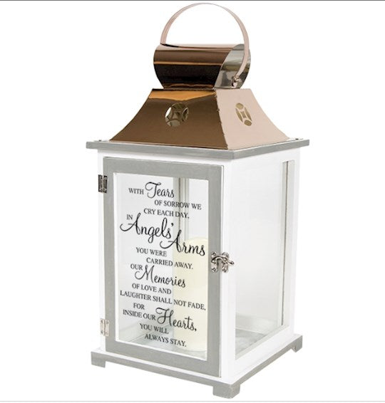 Lantern w/Flameless LED Candle &amp; Timer-Light The Way Memorial/Angels&