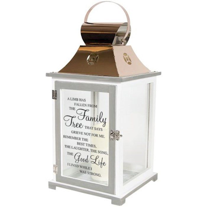 Lantern w/Flameless LED Candle &amp; Timer-Light The Way Memorial/Family Tree (9" x 18.5" x 9")