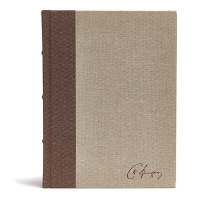 CSB Spurgeon Study Bible-Brown/Tan Cloth Over Board