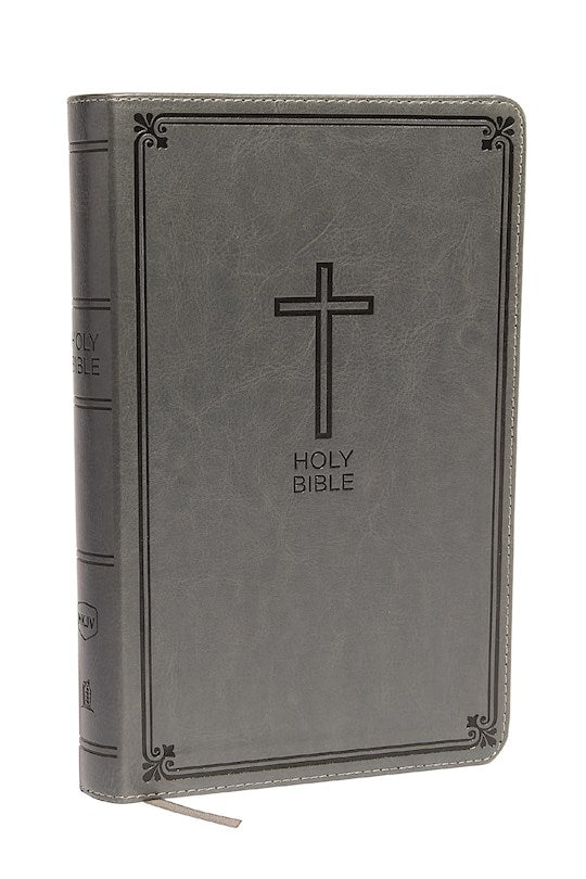 NKJV Deluxe Gift Bible (Comfort Print)-Gray Leathersoft
