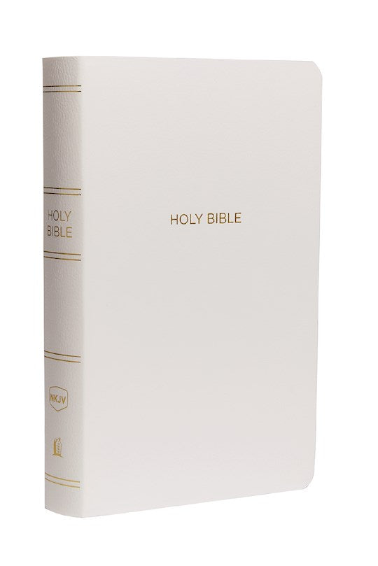 NKJV Gift &amp; Award Bible (Comfort Print)-White Leatherflex