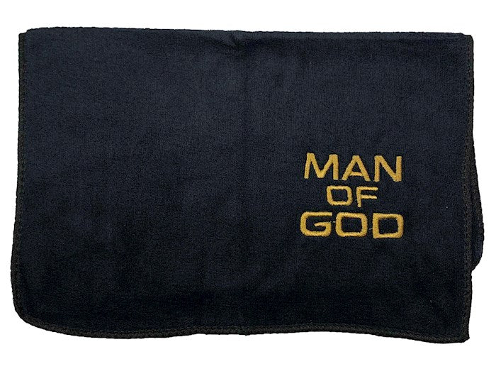 Towel-Man Of God-Black w/Gold Lettering