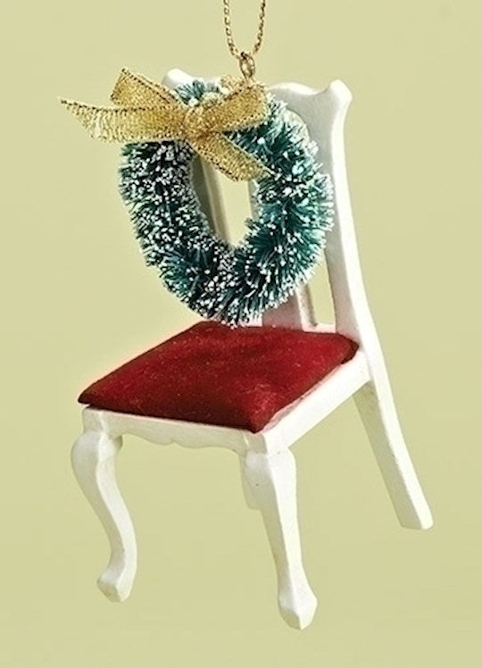 Ornament-Chair w/Memorial Wreath (3.5")