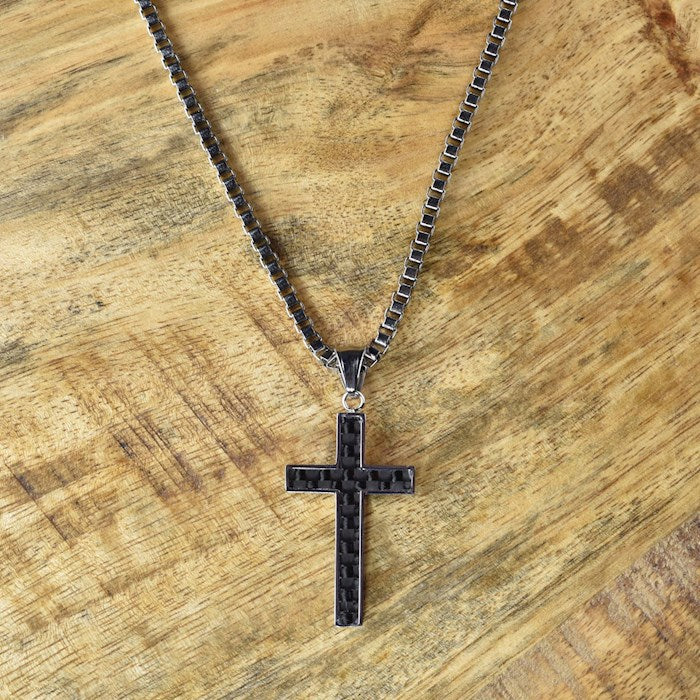 Necklace-Eden Merry-Just For Him-Cross Box Chain (24&quot;)