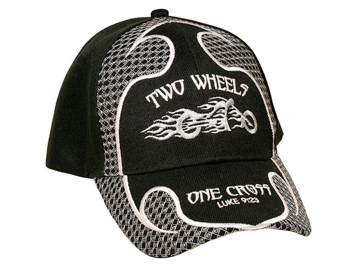 Cap-Two Wheels One Cross-Black (Out of Print)
