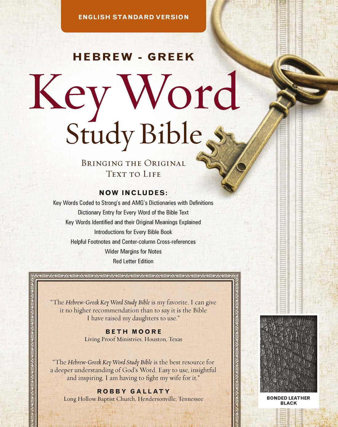 ESV Hebrew-Greek Key Word Study Bible-Black Bonded Leather
