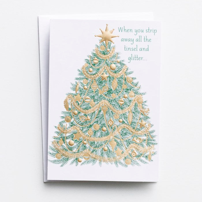 Boxed Card-Christmas-Tree To Cross Five-Panel Card (Box Of 18)