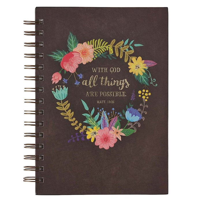 Journal-Wirebound-With God All Things-Large