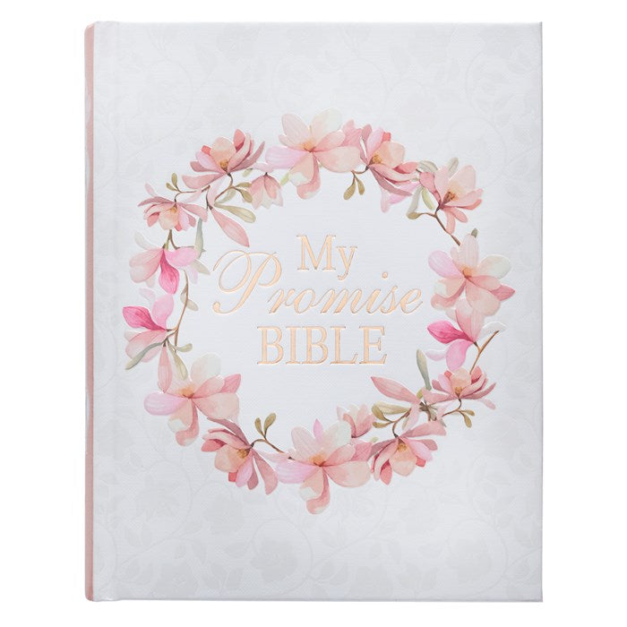 KJV My Promise Bible-White/Pink Floral Hardcover